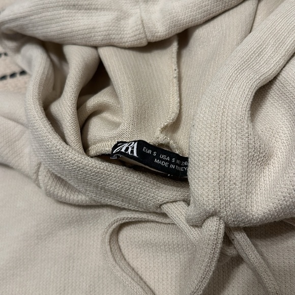 Zara Cream Knit Oversized Hoodie - Picture 3 of 5